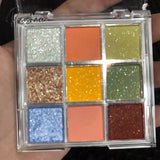 9 Color Purple Matte Eyeshadow Palette Shimmer Glitter Pearlescent Pallete Pigmented Metallic