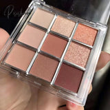 9 Color Purple Matte Eyeshadow Palette Shimmer Glitter Pearlescent Pallete Pigmented Metallic