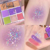 9 Color Purple Matte Eyeshadow Palette Shimmer Glitter Pearlescent Pallete Pigmented Metallic