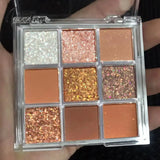 9 Color Purple Matte Eyeshadow Palette Shimmer Glitter Pearlescent Pallete Pigmented Metallic