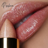 9 Colors Waterproof Nude Pink Glitter Lipstick Makeup Long Lasting Velve Red Mermaid Sexy Shimmer