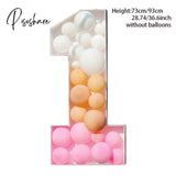 93/73Cm Giant Birthday Figure Balloon Filling Box Party Decoration Baby Shower Wedding Number Frame