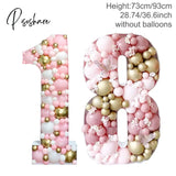 93/73Cm Giant Birthday Figure Balloon Filling Box Party Decoration Baby Shower Wedding Number Frame