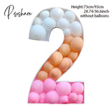 93/73Cm Giant Birthday Figure Balloon Filling Box Party Decoration Baby Shower Wedding Number Frame