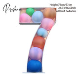 93/73Cm Giant Birthday Figure Balloon Filling Box Party Decoration Baby Shower Wedding Number Frame