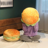 [Soft Machine Washable Burger Cushion] Classic Burger Shaped Cushion - Soft, Machine Washable Office Chair Cushion & Sofa Cushion, Idea Gift for Friends and Family