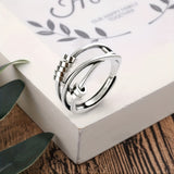 1pc Dainty Anxiety Ring Fidget Anxiety Ring With Bead Adjustable Rotatable Anti Stress Ring Relief Artificial Jewelry Gifts