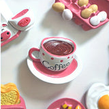 [11pcs Adorable Kitchen Magnets Set] 11pcs Adorable Pink Kitchen Refrigerator Magnets Set - Featuring Egg, Milk, Coffee, Toast & More - Ideal for Home Decor & Valentine's Day Gift