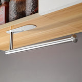[Self-Adhesive Paper Towel Holder] Under Cabinet Paper Towel Holder, Silvery Drilled or Self-Adhesive Paper Towel Holder, Paper Towel Roll Holder, Stainless Steel Under Counter Paper Towel Holder, Suitable for Kitchen, Pantry