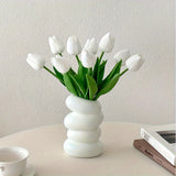 6pcs Artificial Tulips, Plastic Faux Flowers, Home Decor, Tabletop Display, No Vase Included, for Anniversary, Living Room Decor