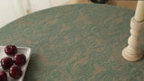 Vintage White & Green Lace Round Tablecloth - Luxury Vintage Style, Polyester, Perfect for Dining & Kitchen Decor
