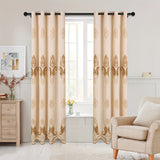 1 Panel Chenille Semi Blackout Curtains, European Embroidered Flower Curtains for Living Room Bedroom Window Door Decoration Home Decor