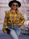 Stylish Plus Size Plaid Print Collared Shirt - Women's Plus Size Blouses - Long Sleeve, Button Front, Casual, Comfortable, Relaxed Fit Clothing for Curvy Women