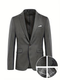 Men's Semi-formal Blazer, Two Button Flap Pocket Suit Jacket