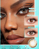 1 Pair Colored Contact Lenses Dioptric with Prescription Colored Natural Contact Lens for Myopia Lenses Gray Lenses