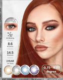 1 Pair Colored Contact Lenses Dioptric with Prescription Colored Natural Contact Lens for Myopia Lenses Gray Lenses