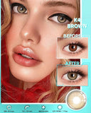 1 Pair Colored Contact Lenses Dioptric with Prescription Colored Natural Contact Lens for Myopia Lenses Gray Lenses