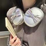 For Apple Airpods Max Case Fashion Electroplated Silver Bowknot Cute Headphone Cover Soft Silicone Protective Cases Airpodsmax