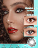 1 Pair Colored Contact Lenses Dioptric with Prescription Colored Natural Contact Lens for Myopia Lenses Gray Lenses