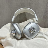 For Apple Airpods Max Case Fashion Electroplated Silver Bowknot Cute Headphone Cover Soft Silicone Protective Cases Airpodsmax