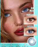 1 Pair Colored Contact Lenses Dioptric with Prescription Colored Natural Contact Lens for Myopia Lenses Gray Lenses