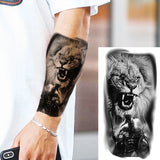 Black Rose Flower Cross Temporary Tattoos For Women Adults Wolf Lion Vampire Compass Pirate Ship Fake Tattoo Sticker Arm Tatoos