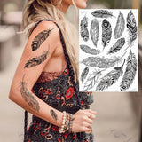 Women Girl Big Arm Owl Fake Tattoo Temporary Henna India Tatoo Stickers Custom Mandala Flower Black Turtle Tattoos Lace