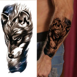 God Cross Lion Temporary Tattoos For Men Women Realistic Compass Lion Fake Tatoos Forearm Jesus Christ Thigh Tattoo Sticker