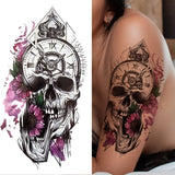 God Cross Lion Temporary Tattoos For Men Women Realistic Compass Lion Fake Tatoos Forearm Jesus Christ Thigh Tattoo Sticker