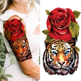 God Cross Lion Temporary Tattoos For Men Women Realistic Compass Lion Fake Tatoos Forearm Jesus Christ Thigh Tattoo Sticker