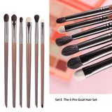 Cosmetic 2/6 pcs Makeup Eye Shadow Brush Set Goat Hair Tool Ultra Soft Make Up Tapered Blender Diffuse Kit Cut Crease Brush