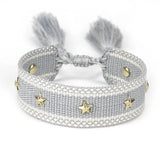 Hand Woven Bracelets Adjustable Studded Stars Bracelet Fashion Jewelry Gifts