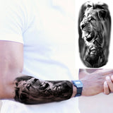 Black Rose Flower Cross Temporary Tattoos For Women Adults Wolf Lion Vampire Compass Pirate Ship Fake Tattoo Sticker Arm Tatoos