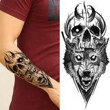 God Cross Lion Temporary Tattoos For Men Women Realistic Compass Lion Fake Tatoos Forearm Jesus Christ Thigh Tattoo Sticker