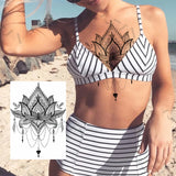 Women Girl Big Arm Owl Fake Tattoo Temporary Henna India Tatoo Stickers Custom Mandala Flower Black Turtle Tattoos Lace
