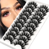 Lashes 5/10 Pairs 3D Faux Mink Lashes Fluffy Soft Wispy Volume Natural long False Eyelashes Reusable Eyelashs Makeup