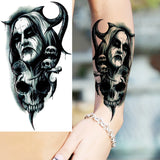 Black Rose Flower Cross Temporary Tattoos For Women Adults Wolf Lion Vampire Compass Pirate Ship Fake Tattoo Sticker Arm Tatoos
