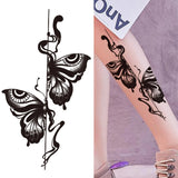 Realistic Fake Peony Temporary Tattoos For Women Girl Black Rose Elephant Flower Tattoo Sticker Tiger Anemone Tatoos Half Sleeve