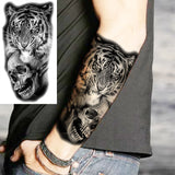 Black Rose Flower Cross Temporary Tattoos For Women Adults Wolf Lion Vampire Compass Pirate Ship Fake Tattoo Sticker Arm Tatoos