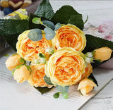 Silk Rose Peony Artificial Flowers Beautiful Flores Bouquet for Wedding Party Home Decoration Mariage Fake Flowers A49B25