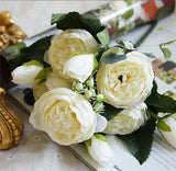 Silk Rose Peony Artificial Flowers Beautiful Flores Bouquet for Wedding Party Home Decoration Mariage Fake Flowers A49B25
