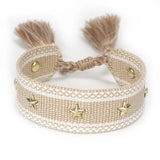 Hand Woven Bracelets Adjustable Studded Stars Bracelet Fashion Jewelry Gifts