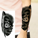 Black Rose Flower Cross Temporary Tattoos For Women Adults Wolf Lion Vampire Compass Pirate Ship Fake Tattoo Sticker Arm Tatoos