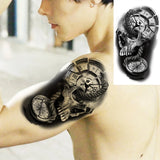 Black Rose Flower Cross Temporary Tattoos For Women Adults Wolf Lion Vampire Compass Pirate Ship Fake Tattoo Sticker Arm Tatoos