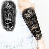 Black Rose Flower Cross Temporary Tattoos For Women Adults Wolf Lion Vampire Compass Pirate Ship Fake Tattoo Sticker Arm Tatoos