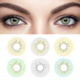 Pisoshare 1 Pair Colored Colorful Diy Cosmetic Eye Glasses Solution Lenses Eyes Color Contacts