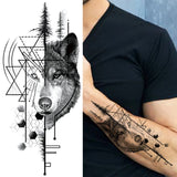 God Cross Lion Temporary Tattoos For Men Women Realistic Compass Lion Fake Tatoos Forearm Jesus Christ Thigh Tattoo Sticker