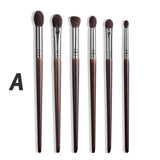 Cosmetic 2/6 pcs Makeup Eye Shadow Brush Set Goat Hair Tool Ultra Soft Make Up Tapered Blender Diffuse Kit Cut Crease Brush