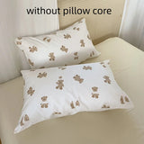 3pcs 100% Cotton Duvet Cover Set (1*Duvet Cover + 2*Pillowcase, Without Core), cute bear Bedding Set for bedroom