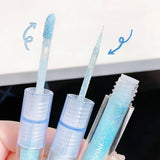 2 in 1 Blue Liquid Eye Shadow Matte Sequins Pearlescent Eye Makeup Lying Silkworm Brightening Droplet Tear Makeup Beauty Tools